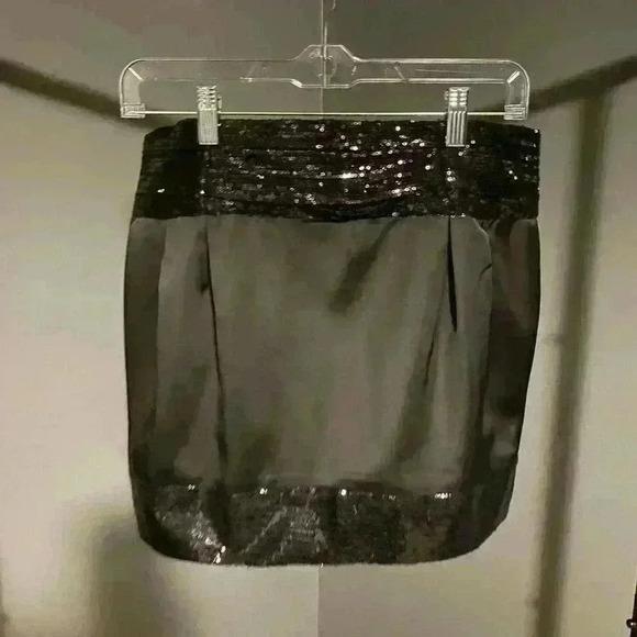 Sans Souci women’s mini short black sequin skirt size M - Picture 6 of 12